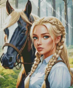 blonde and horse Diamond By Numbers