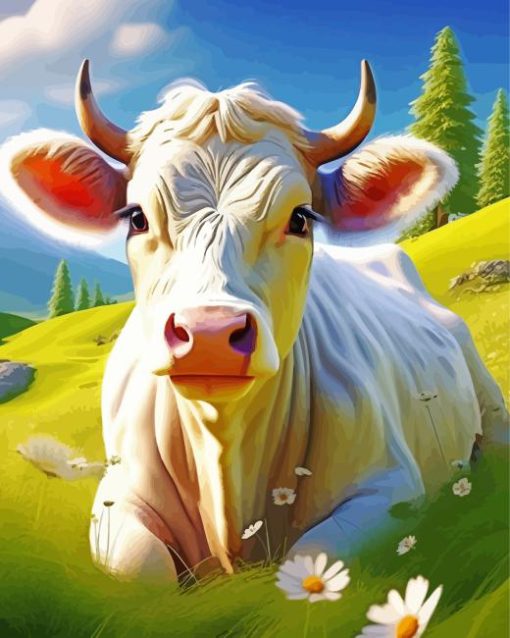 blonde cow in farm Diamond Dotz