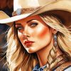 blonde cowgirl Diamond By Numbers