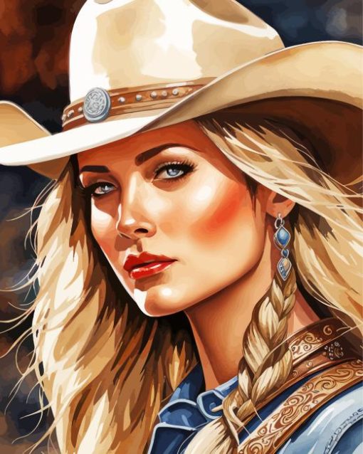 blonde cowgirl Diamond By Numbers