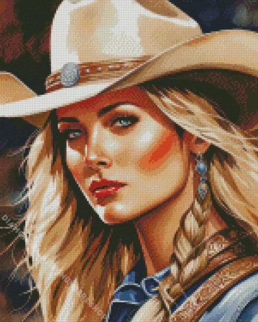 blonde cowgirl Diamond By Numbers
