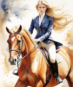 blonde girl and horse Diamond By Numbers
