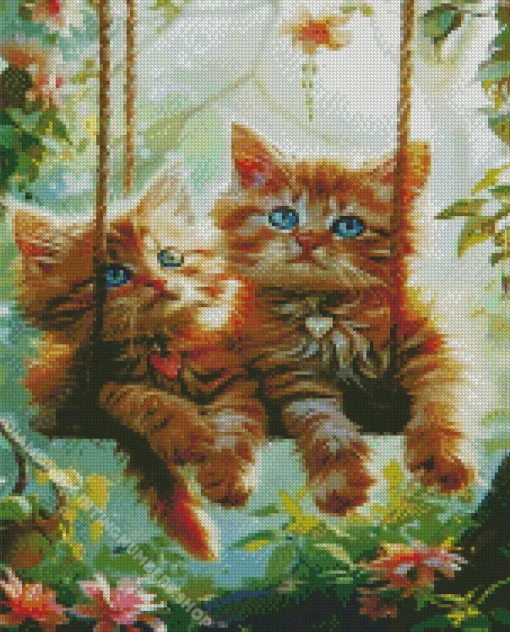 blonde kittens Diamond With Numbers