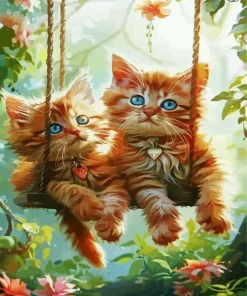 blonde kittens Diamond With Numbers