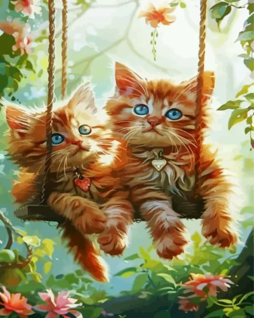 blonde kittens Diamond With Numbers