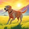 blonde labrador wearing glasses Diamond With Numbers
