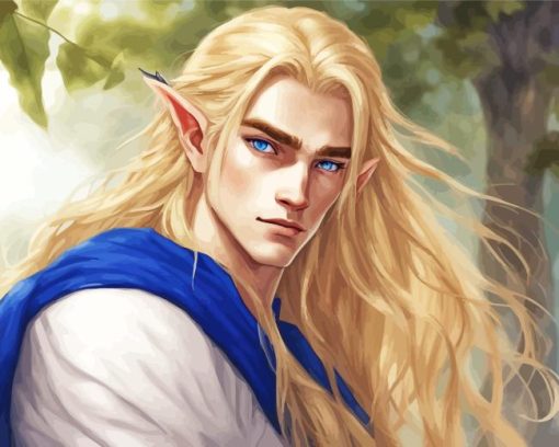 blonde male elf Diamond By Numbers