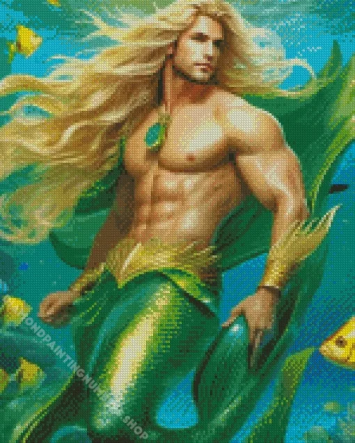 blonde merman Diamond With Numbers