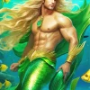 blonde merman Diamond With Numbers
