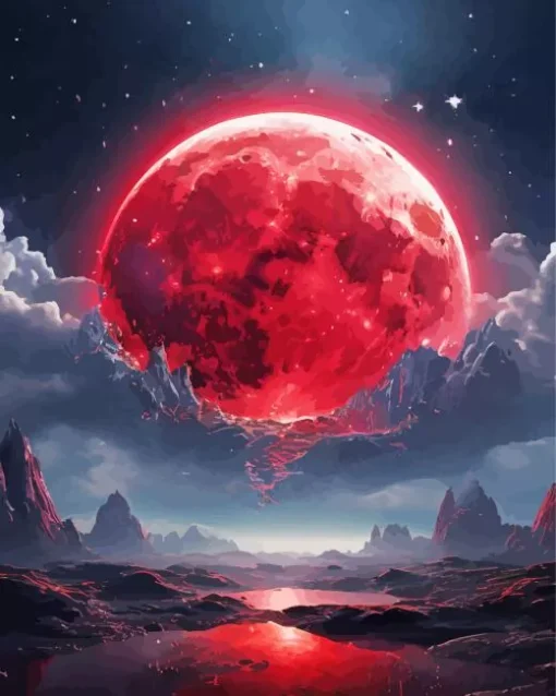 blood moon Diamond With Numbers