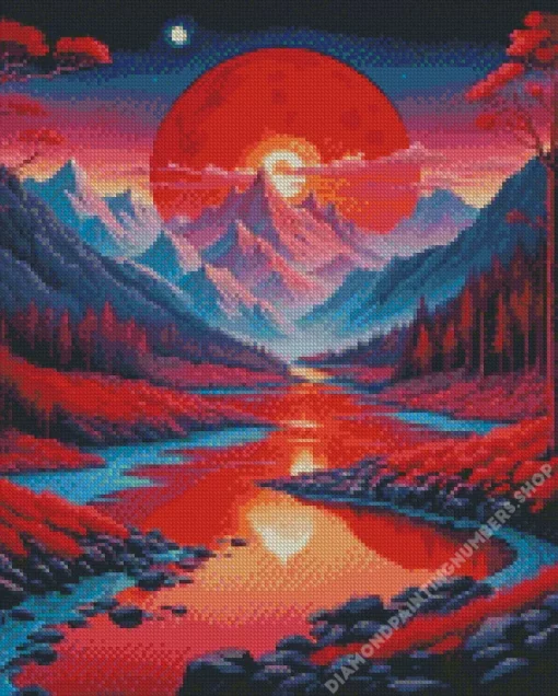 blood moon art Diamond Dotz