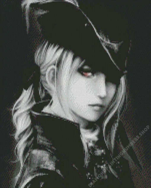 bloodborne lady maria black and white Diamond With Numbers
