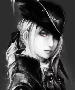 bloodborne lady maria black and white Diamond With Numbers