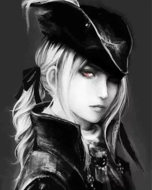 bloodborne lady maria black and white Diamond With Numbers