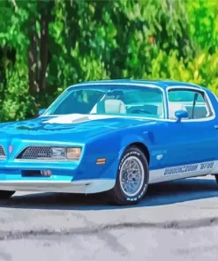 blue 1978 trans am Diamond With Numbers