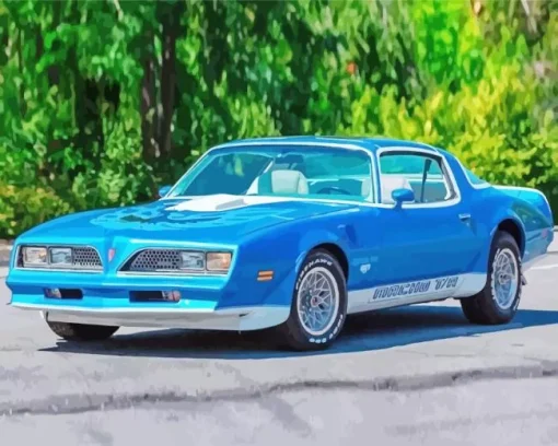 blue 1978 trans am Diamond With Numbers