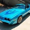 blue 1979 firebird car Diamond With Numbers