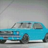 blue 60s mustang car Diamond With Numbers