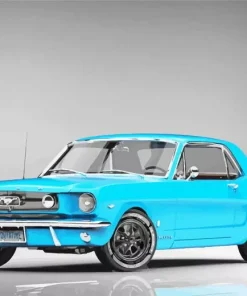 blue 60s mustang car Diamond With Numbers