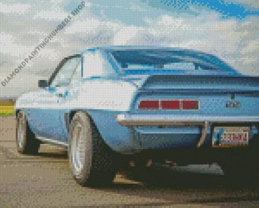 blue 69 camaro ss Diamond With Numbers