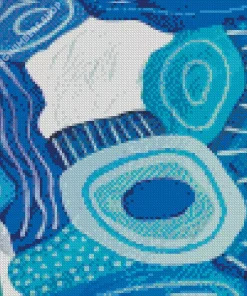 blue abstract art Diamond With Numbers