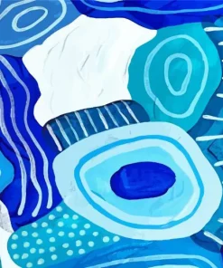 blue abstract art Diamond With Numbers