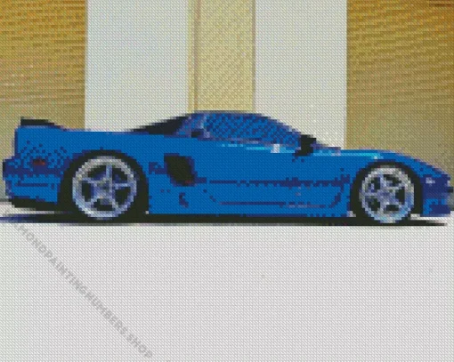 blue acura nsx Diamond With Numbers