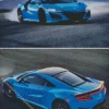 blue acura nsx sport car Diamond With Numbers