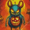 blue evil pumpkin monster Diamond By Numbers