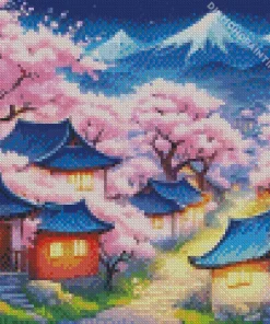 cherry blossom landscape Diamond Paintings