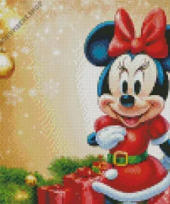 christmas minnie mouse Diamond With Numbers