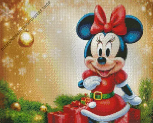 christmas minnie mouse Diamond With Numbers