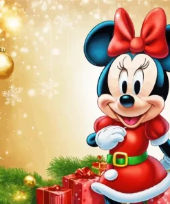 christmas minnie mouse Diamond With Numbers