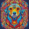 colorful dog mandala Diamond With Numbers