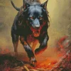 cool fantasy cerberus Diamond With Numbers
