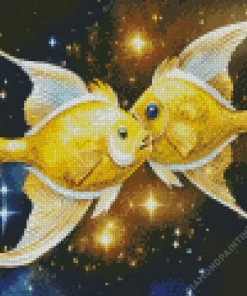cool golden galaxy fish art Diamond By Numbers