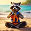 cute raccoon yoga Diamond With Numbers