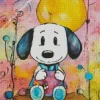 cute snoopy art Diamond With Numbers