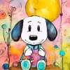 cute snoopy art Diamond With Numbers