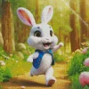 cute white fun rabbit art Diamond By Numbers