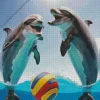 dolphin playing with ball Diamond Paintings