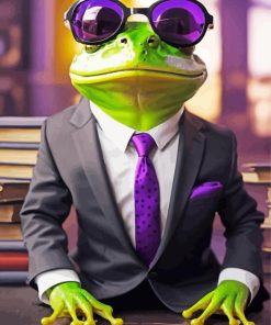 elegant frog with glasses Diamond By Numbers