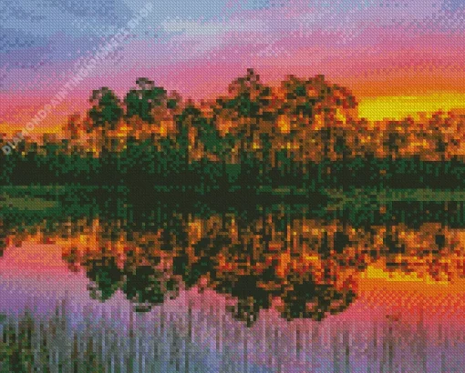 everglades national park sunset Diamond By Numbers