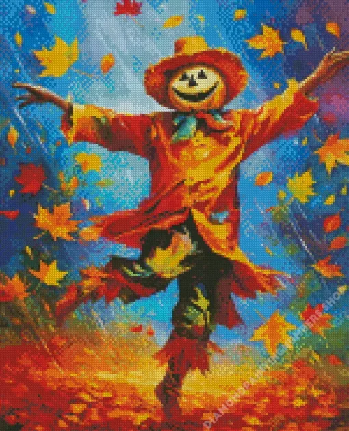 fall scarecrow Diamond With Numbers