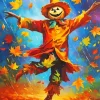 fall scarecrow Diamond With Numbers