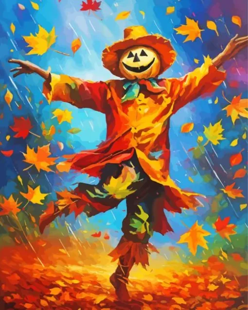 fall scarecrow Diamond With Numbers