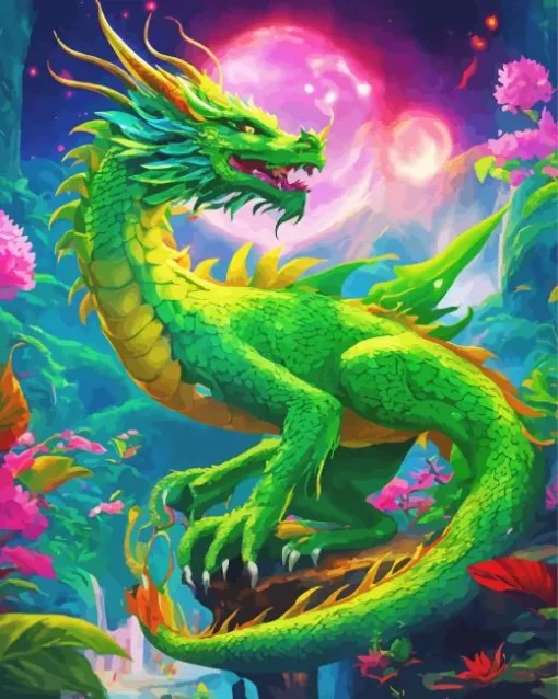 fantasy emerald dragon art Diamond Paintings