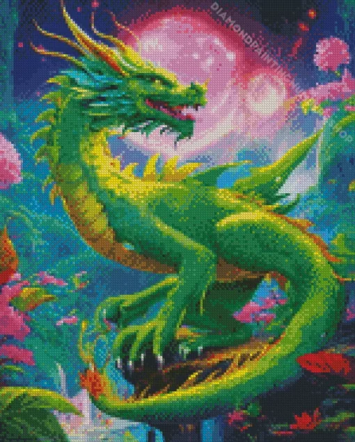 fantasy emerald dragon art Diamond Paintings