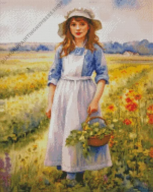 farm girl Diamond By Numbers