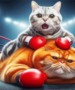 fat cat and fit cat art Diamond By Numbers